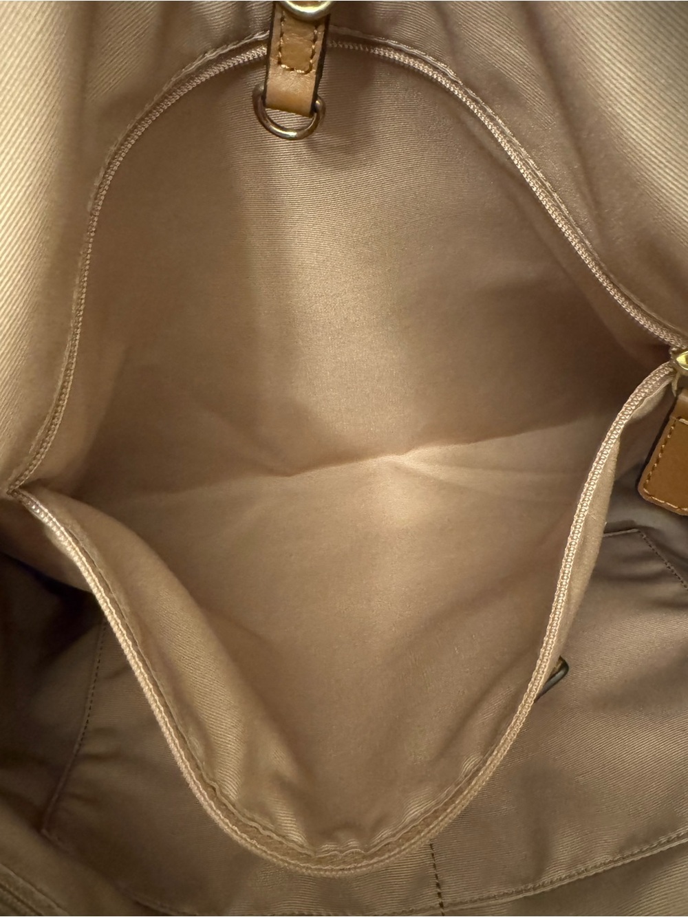 Coach Tan Signature  Canvas Tote with Brown Leather Trim - Picture 4 of 13